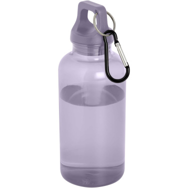 Logo trade corporate gifts image of: Oregon 400 ml RCS certified recycled plastic water bottle with carabiner