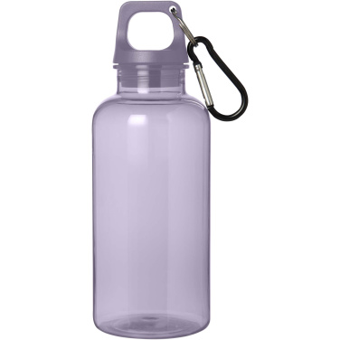 Logo trade promotional merchandise image of: Oregon 400 ml RCS certified recycled plastic water bottle with carabiner