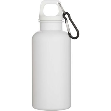 Logo trade advertising product photo of: Oregon 400 ml solid colour RCS recycled plastic water bottle with carabiner