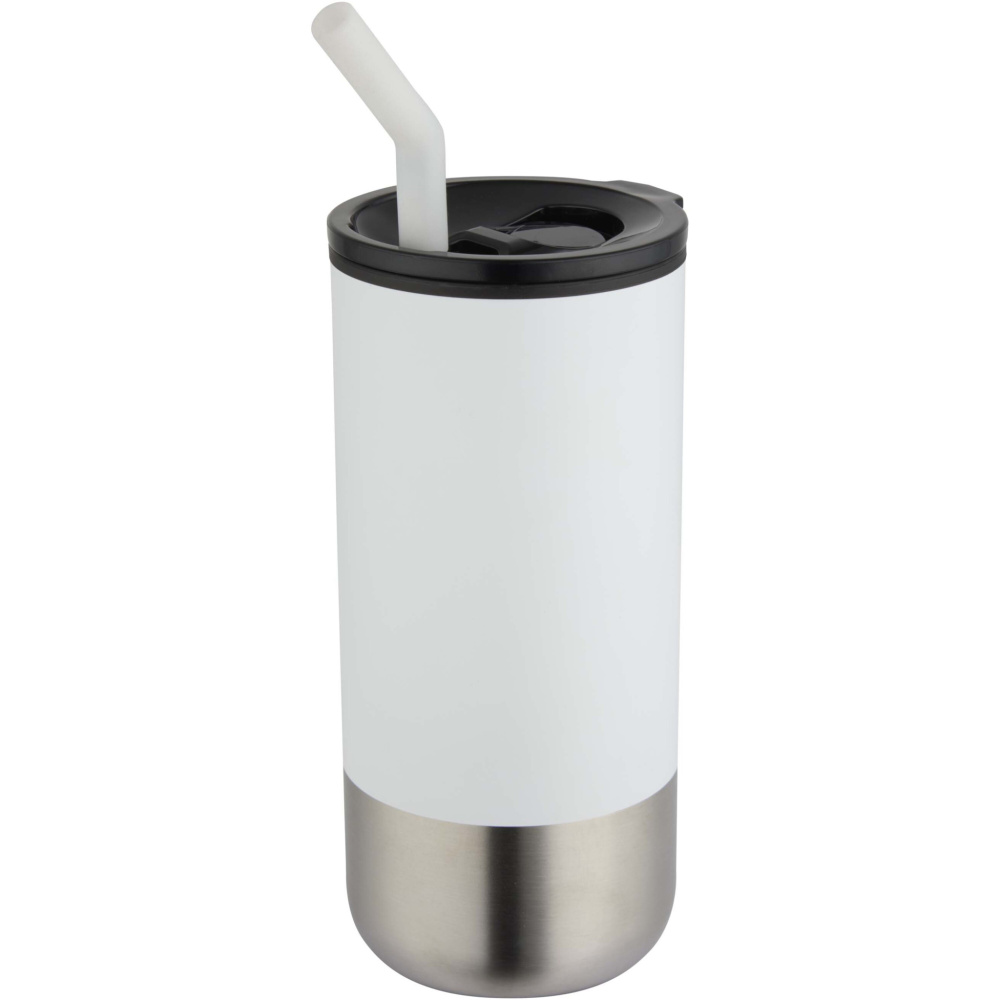 Logotrade corporate gift image of: Grayson 480 ml RCS recycled insulated tumbler with straw