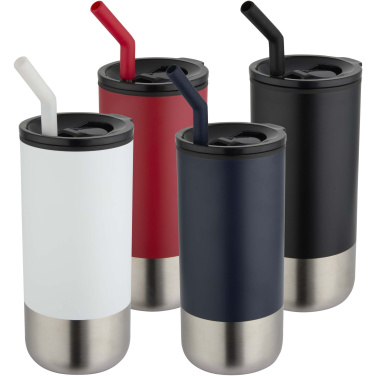 Logo trade corporate gifts image of: Grayson 480 ml RCS recycled insulated tumbler with straw