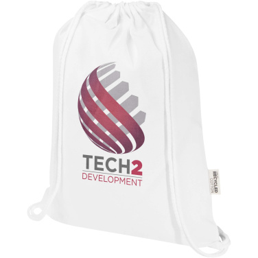 Logotrade promotional item image of: Peru Blend 180 g/m² GRS recycled drawstring bag 5L