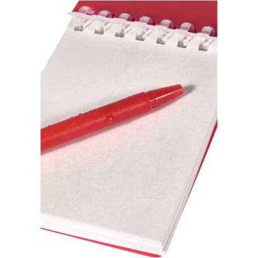 Logo trade promotional products image of: Lig Mini recycled outdoor soft cover notebook and ballpoint pen set (black ink)