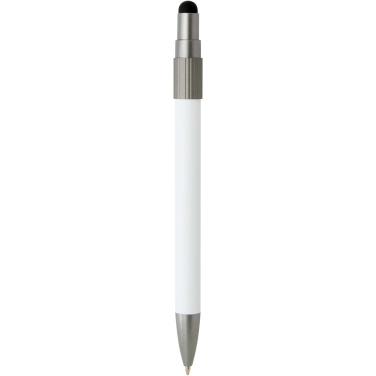 Logotrade business gift image of: Rill RCS recycled ballpoint pen with stylus and fidget spinner (black ink)
