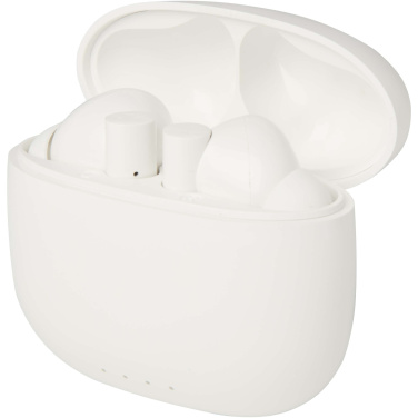 Logo trade promotional giveaways image of: Alterf recycled plastic True Wireless Bluetooth® headset with silicone eartips