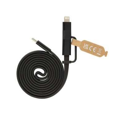 Logotrade promotional gift image of: Arc RCS recycled Ultra-thin 60W 2 in 1 magnetic cable