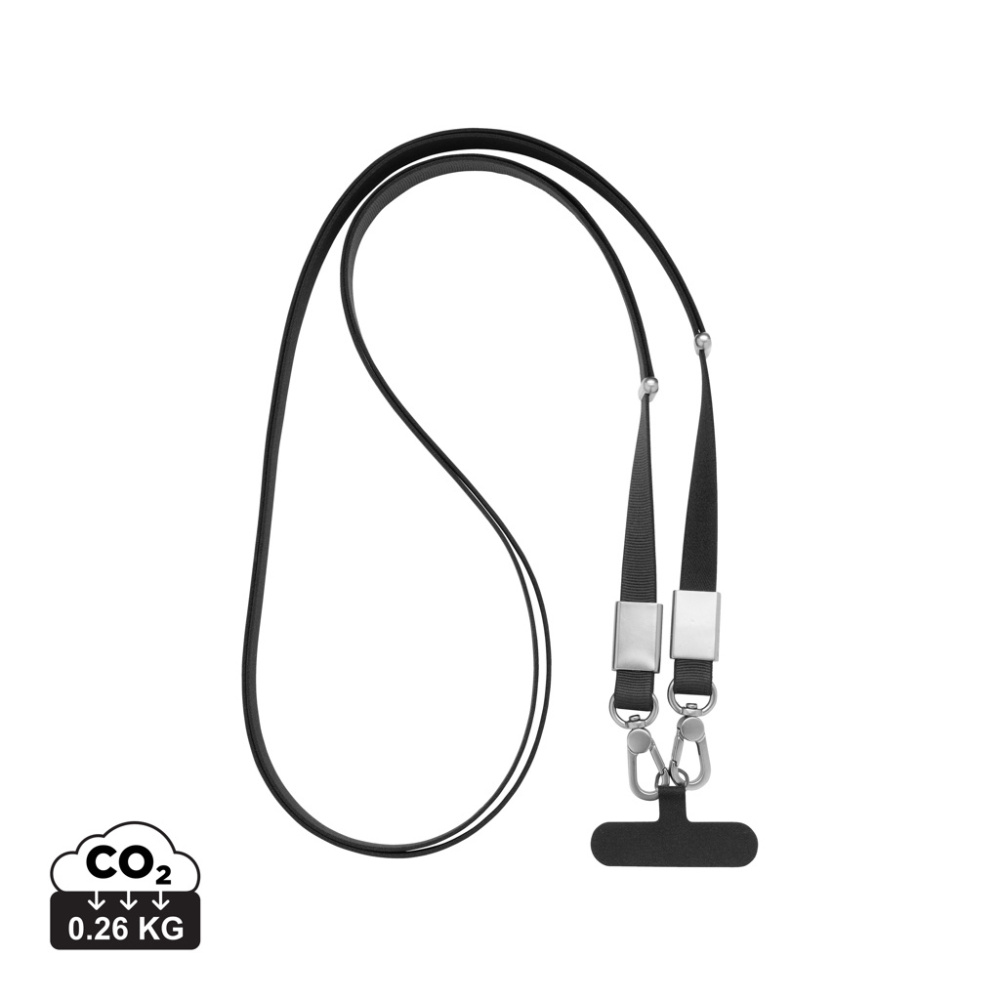Logo trade promotional items image of: Nivo RCS recycled PET Crossbody lanyard
