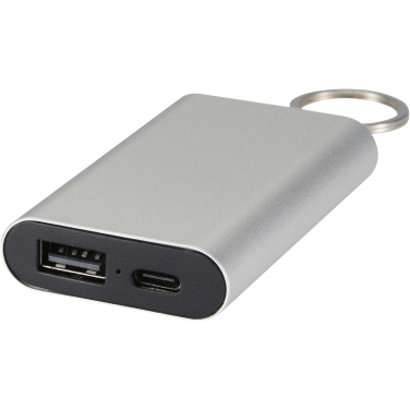 Logotrade corporate gifts photo of: Arcturus 2000 mAh recycled aluminium power bank with keychain