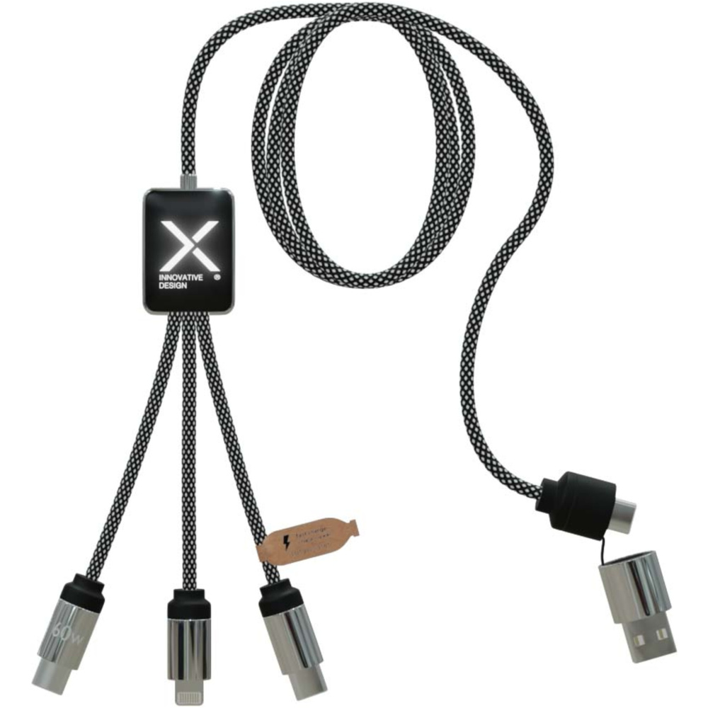 Logotrade advertising product image of: SCX.design C33 60W Type-C charging cable with dual light-up logo