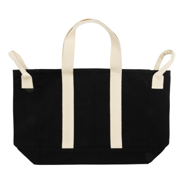 Logo trade promotional merchandise picture of: BEAU AWARE™ Beach bag 400gsm recycled canvas, with side hand