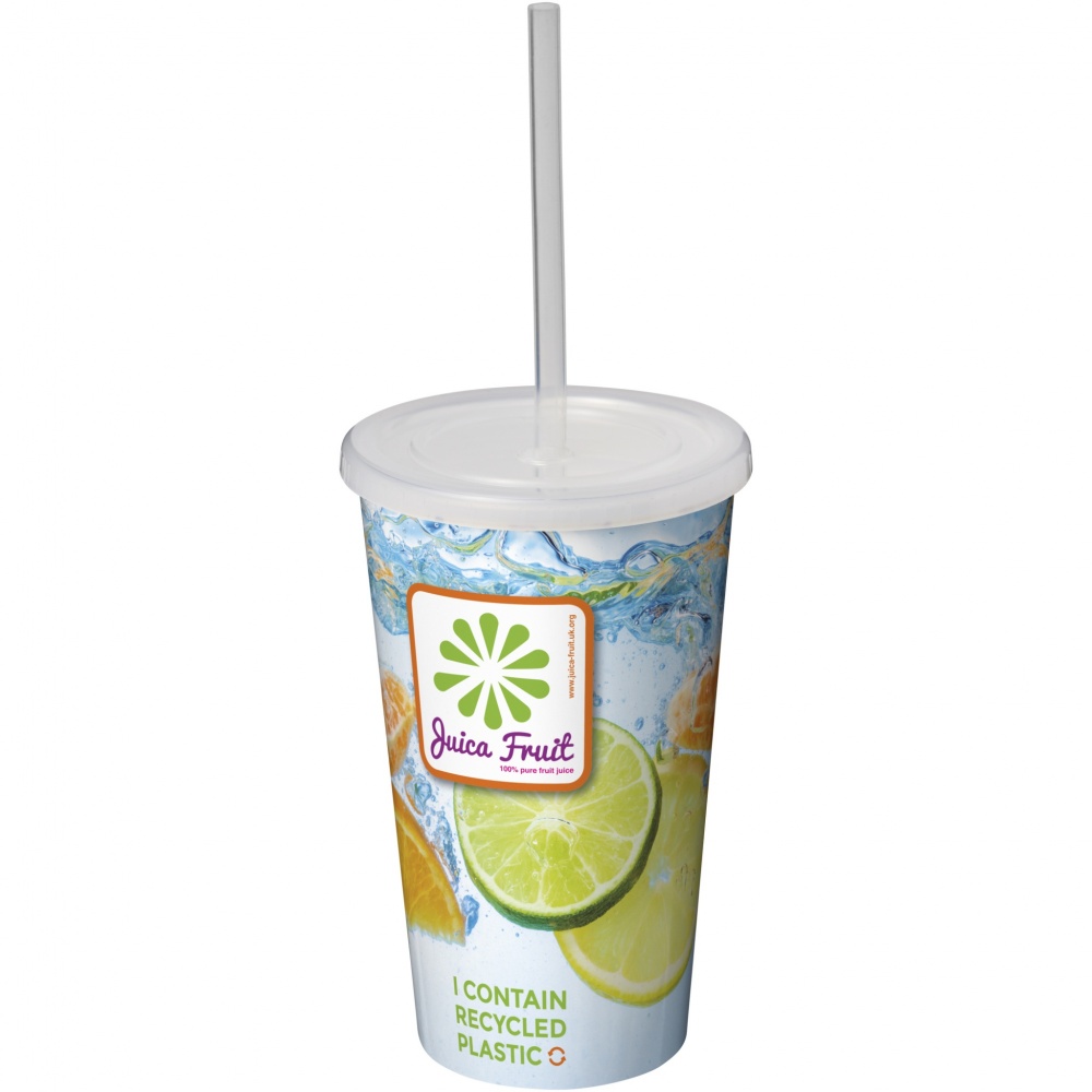 Logotrade ärikingi foto: Brite-Americano® 350 ml topeltseintega joogitops kõrrega