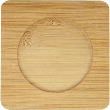 Logotrade meened pilt: Manti 2-osaline 350 ml topeltseinaga klaasist tass bambusest alusega 