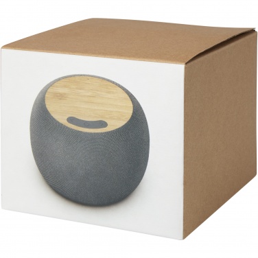 Logo trade ärikingi pilt: Ecofiber bambusest/RPET Bluetooth® kõlar ja juhtmevaba laadimisalus