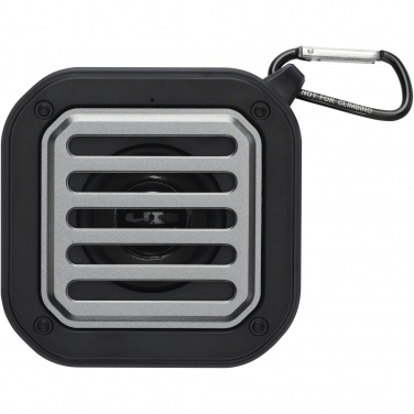 Logotrade ärikingi foto: Solo 3W IPX5 RCS taaskasutatud plastikust päikeseenergia Bluetooth® kõlar karabiiniga 