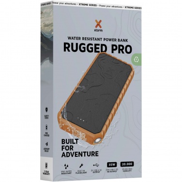 Logo trade firmakingi pilt: Xtorm XR202 Xtreme 20 000 mAh 35 W QC3.0 veekindel vastupidav akupank koos taskulambiga