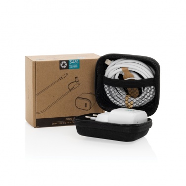 Logo trade reklaamkingituse pilt: Boost RCS taaskasutatud PET 20W tüüpi C 2 tk laadimiskomplekt