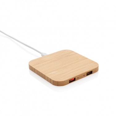Logotrade reklaamtooted pilt: Bambusest 5W juhtmevaba laadija USB-ga