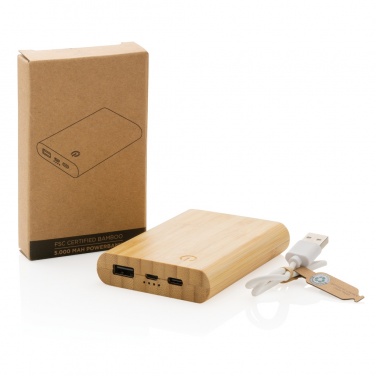 Logotrade firmakingituse foto: Bambusest 5000 mAh akupank