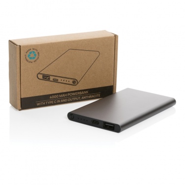 Logo trade meened foto: RCS-i taaskasutatud plastist/alumiiniumist 4000 mah C-tüüpi akupank