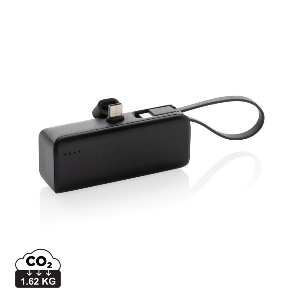Logo trade reklaamkingid foto: Powerlink RCS rplastic 3000 mah powerbank USB C pistik