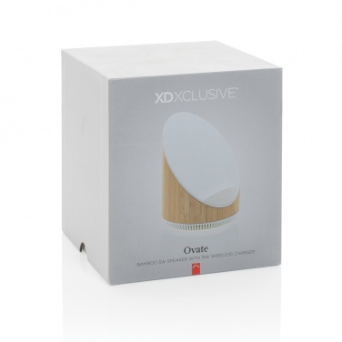 Logotrade reklaamkingi foto: Ovate bambusest 5W kõlar koos 15W juhtmevaba laadijaga