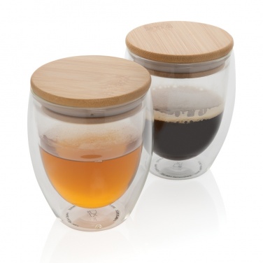 Logo trade reklaamtoote pilt: Topeltseinaga borosilikaatklaasist komplekt 2 x 250 ml