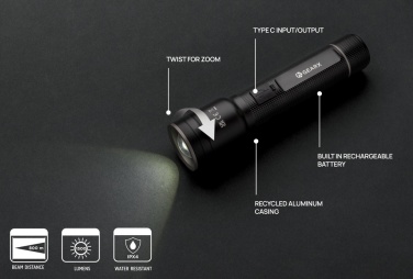 Logotrade reklaamkingi foto: RCS taaskasutatud alumiiniumist USB-taaslaetav raskeveokite taskulamp