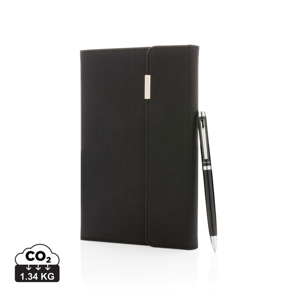 Logotrade reklaamtoote foto: Swiss Peak deluxe A5 märkmiku- ja pliiatsikomplekt