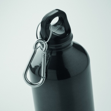 Logotrade firmakingituse foto: Taaskasutatud alumiiniumist valmistatud ühekordse seinaga joogipudel 500 ml karabiiniga