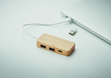 Logotrade ärikingitused pilt: Bambusest USB 3 pordiga jaotur