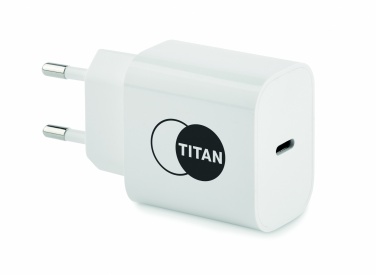 Logotrade ärikingituse foto: 20W 2-pordiline USB-laadija EU pistik