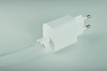 Logotrade reklaamkingid pilt: 20W 2-pordiline USB-laadija EU pistik