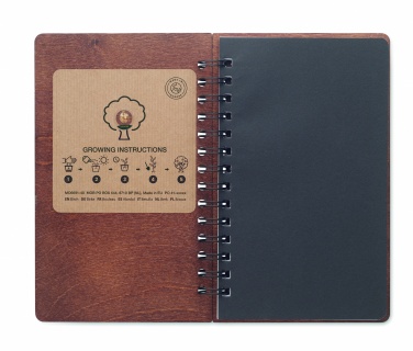 Logo trade reklaamkingi pilt: A5 kasepuidust märkmik GROWBOOK™