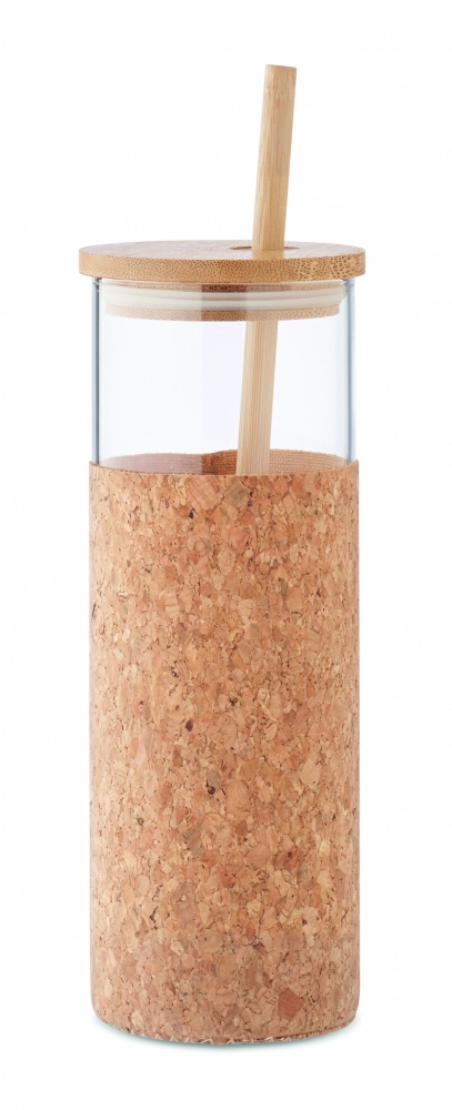 Logo trade ärikingituse pilt: Korgist ümbrise ja bambusest kaanega joogitops, 450 ml