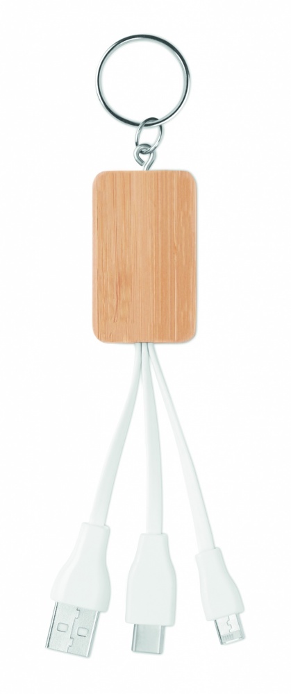 Logotrade meened pilt: Bambusest 3-in-1 kaabel
