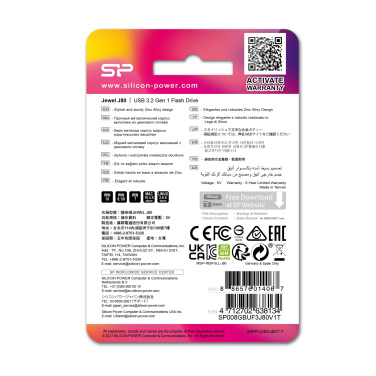 Logo trade reklaamkingituse pilt: Pendrive 3.0 Silicon Power JEWEL J80 TITANIUM 16GB