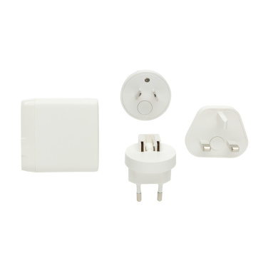 Logotrade ärikingitused pilt: TravelCharge Pro RCS plastikust reisilaadija USB C-ga
