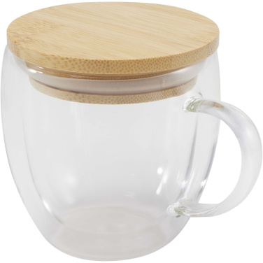 Logo trade reklaamkingi pilt: Lenora 250 ml klaasist tass bambusest kaanega