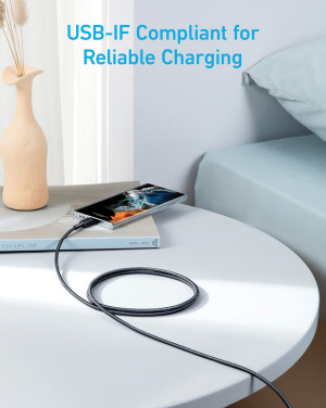 Logo trade reklaamtoote pilt: Anker USB-C - USB-C kaabel, 1,8 meetrit 60W