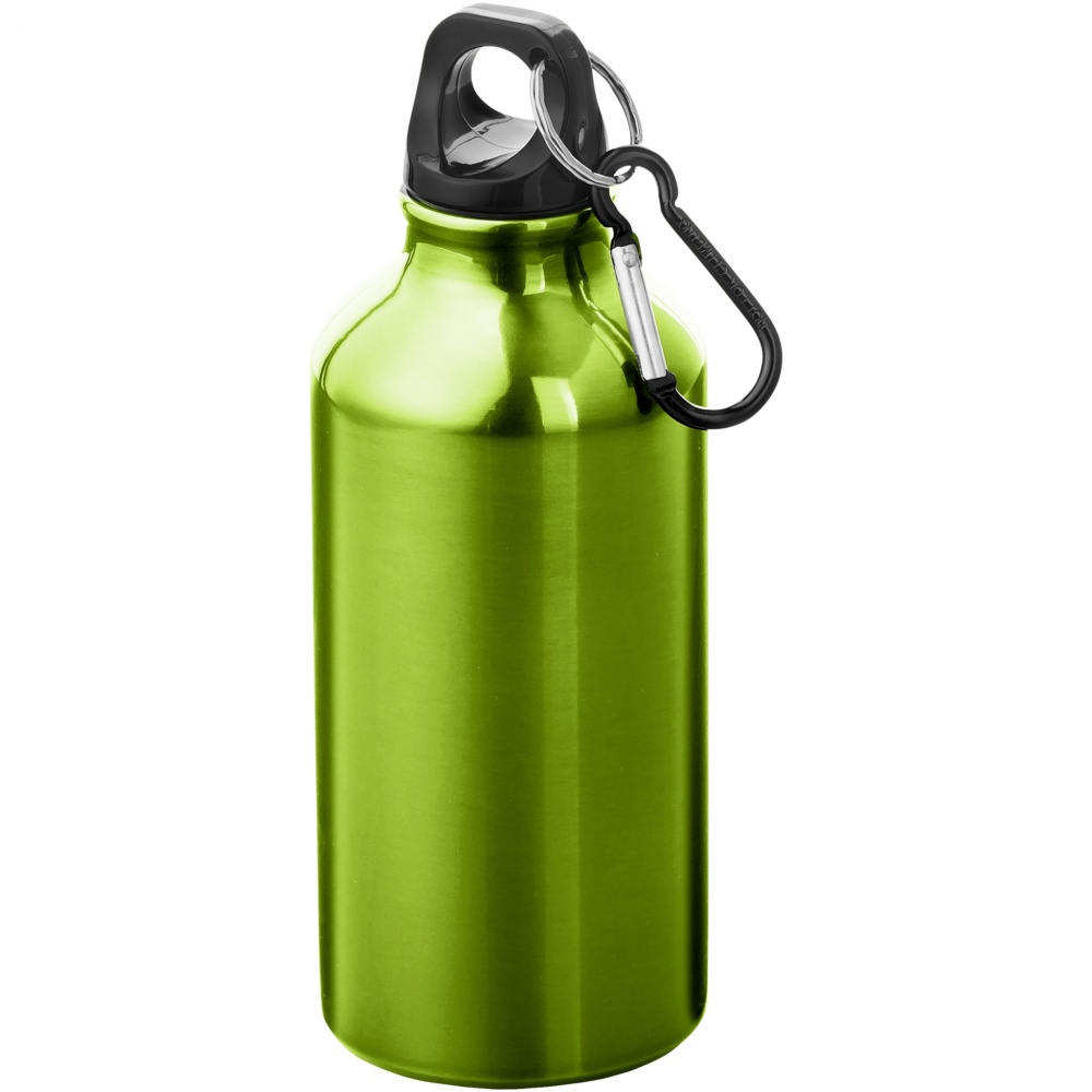 Logotrade mainostuote tuotekuva: Oregon 400 ml:n alumiininen vesipullo karabiinikoukulla