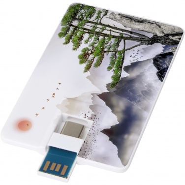 Logotrade mainoslahja tuotekuva: Duo Slim 32 Gt USB-asema, Type-C ja USB-A 3.0