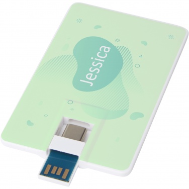 Logo trade liikelahjat mainoslahjat kuva: Duo Slim 32 Gt USB-asema, Type-C ja USB-A 3.0