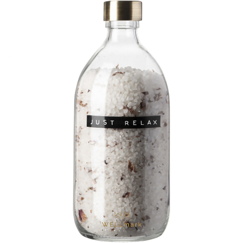 Logotrade mainoslahja ja liikelahja kuva: Wellmark Just Relax 500 ml:n kylpysuola - ruusujen tuoksu