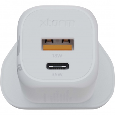Logo trade liikelahja mainoslahja tuotekuva: Xtorm XEC035 GaN² Ultra 35 W seinälaturi – Iso-Britannian pistoke