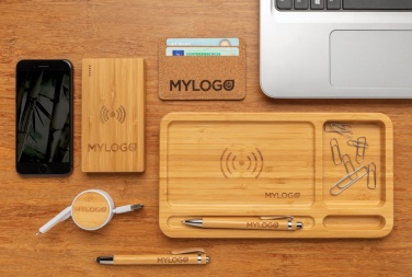Logo trade liikelahja mainoslahja tuotekuva: Bamboo 4000 mAh:n langaton 5W varavirtalähde