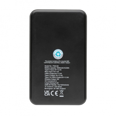 Logo trade liikelahja mainoslahja tuotekuva: RCS 5000mAh varavirtalähde langattomalla latauksella