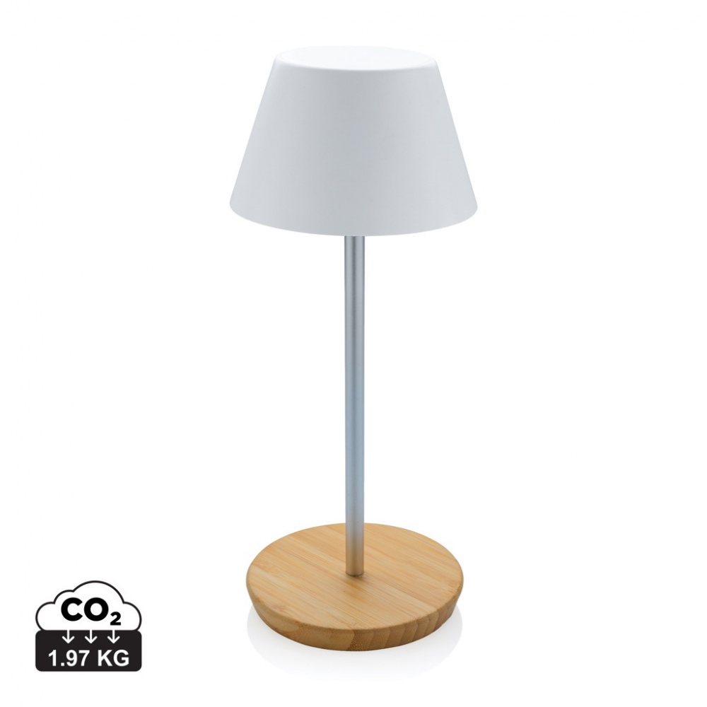 Logotrade mainoslahja tuotekuva: Pure Glow USB-ladattava pöytälamppu RCS muovista
