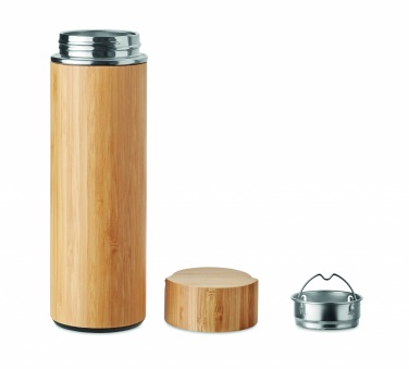 Logotrade liikelahja mainoslahja kuva: Bambu termospullo 400 ml TAMPERE