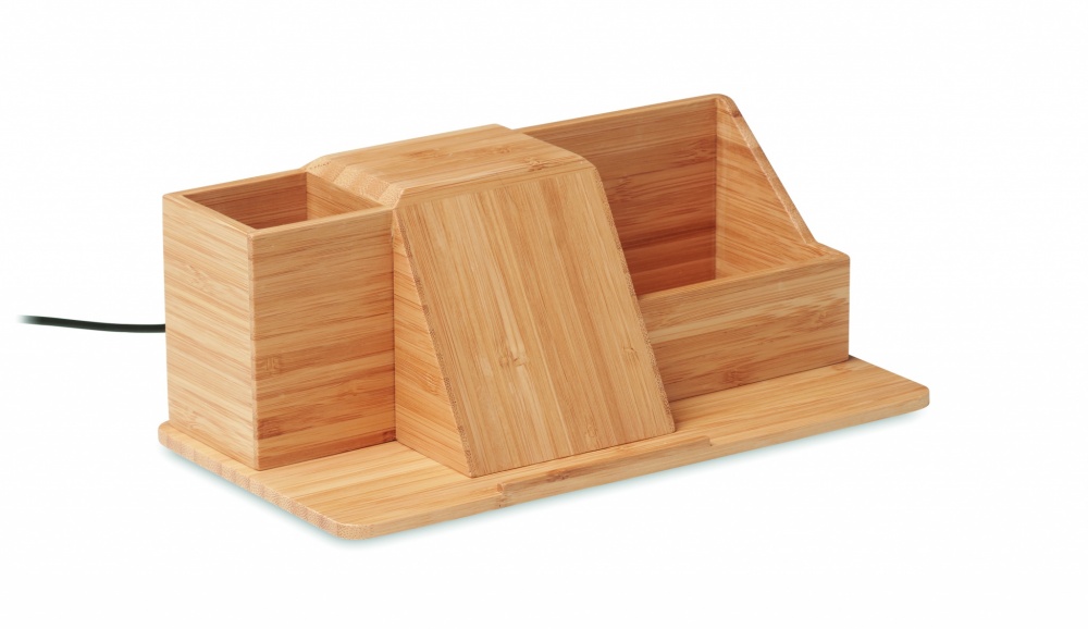 Logotrade mainoslahjat kuva: Bambu langaton laturi 10W GROOVY