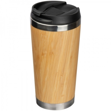 Logotrade mainostuote tuotekuva: Ruostumattomasta teräksestä valmistettu muki BAMBOOGARDEN 400 ml